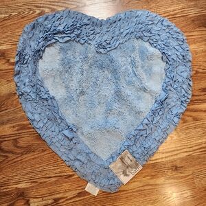 NWT Better Trends Blue Bath Rug 30" Heart Shaped Rug